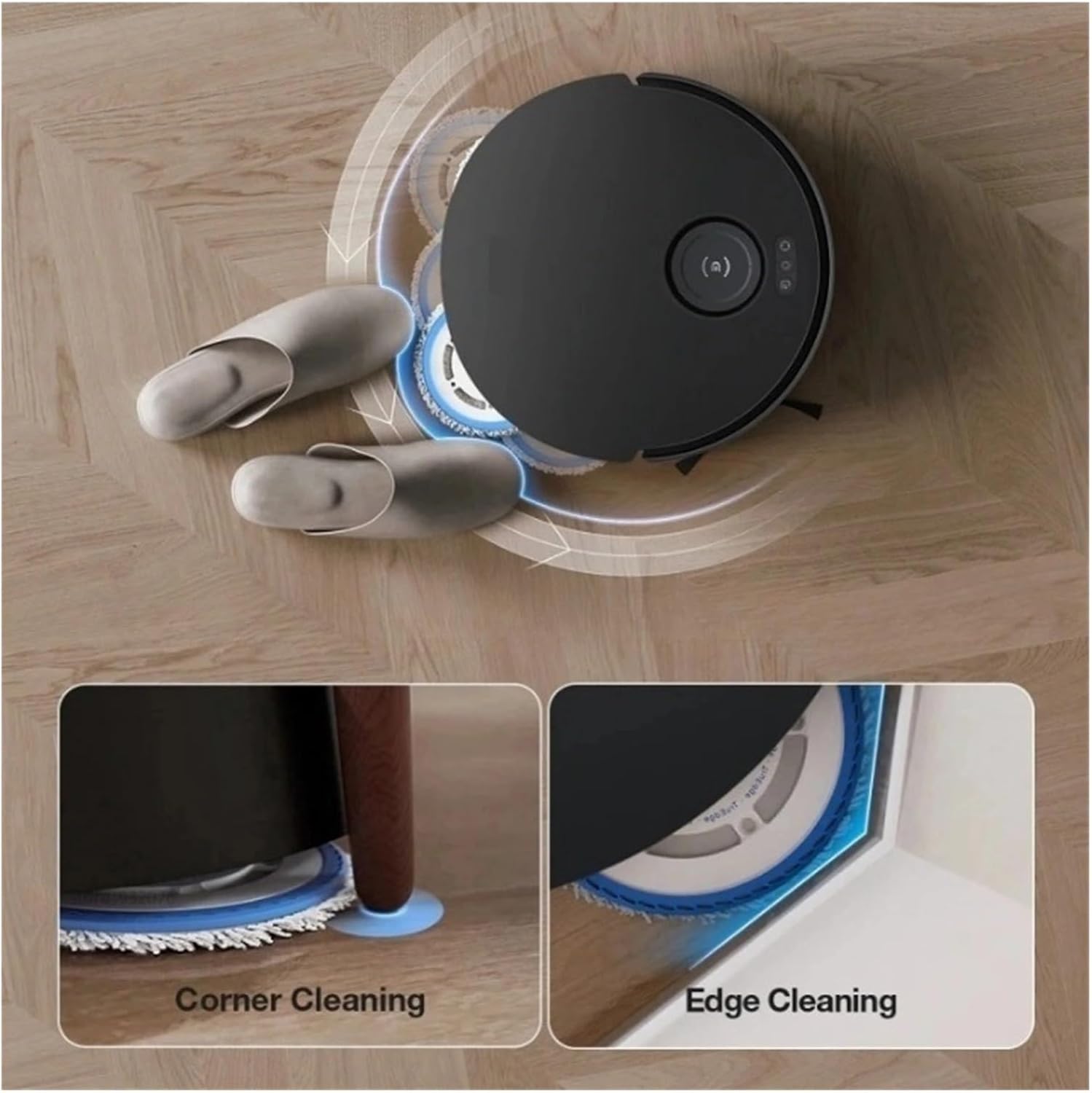 Mop Mount ，Compatible for ECOVACS T30S Combo/Pro ，Mop Kit Mopping Plate Robot Vacuum Cleaner Accessory Spare Parts(2 PCS Mop Mount 2 pcs Mop) - Image 4