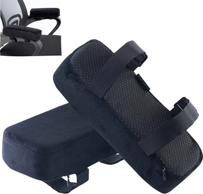 Extra Thick Chair armrest Cushions Elbow Pillow Pressure Relief Office Chair Gaming Chair armrest with Memory Foam armrest Pads 2-Piece Set of Chair (Black)