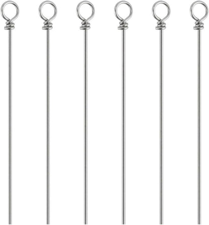 Pack of 100 Bass Fishing Spinner Shaft Looped Stainless Steel Wire Lure Making
