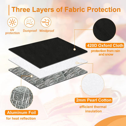 Air Conditioner Covers for Window Units - 3 Layers Insulation Outside AC Cover with Elastic Drawstring Metal Buckle Strap, Outdoor Winter Waterproof AC Canopy Sun Shade - 27.5 × 22.5 × 18.5 Inch - Image 2
