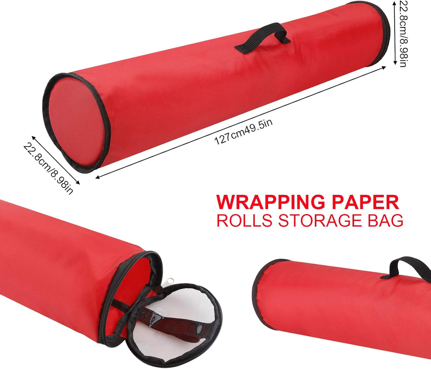 50inch Christmas Wrapping Paper Storage Bag Gift Wrap Storage Containers with Clear Lid Bed Storage Container for Holiday Storage of Gift Bags, Wrapping Paper, Ribbon, and Bows - Image 2