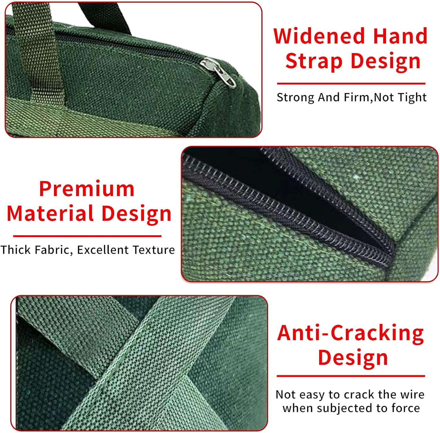 Grill Accessory Storage Bag, 24" Extra Thick Canvas Grill Utensil Storage Bag, Double Zipper Grill Tool Storage Bag, BBQ Tool Storage Bag Carry Bag for Camping Hiking Barbecue - Image 3
