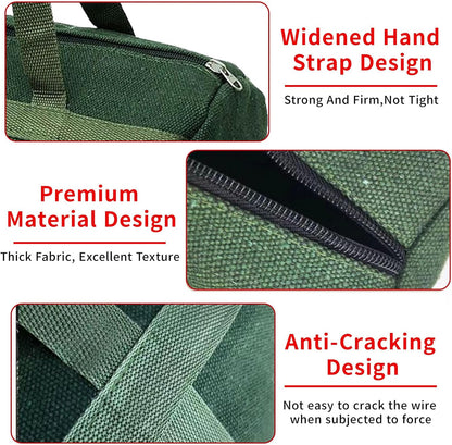 Grill Accessory Storage Bag, 24" Extra Thick Canvas Grill Utensil Storage Bag, Double Zipper Grill Tool Storage Bag, BBQ Tool Storage Bag Carry Bag for Camping Hiking Barbecue - Image 3