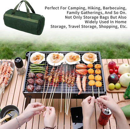 Grill Accessory Storage Bag, 24" Extra Thick Canvas Grill Utensil Storage Bag, Double Zipper Grill Tool Storage Bag, BBQ Tool Storage Bag Carry Bag for Camping Hiking Barbecue - Image 4
