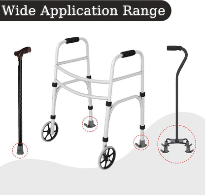2 Pack Walker Glides Heavy Duty Walker Skis Glides for Folding Walkers, Universal Rubber Walker Sliders or Gliders for 1 Inch Tubes, Walker Accessories, Gray - Image 3