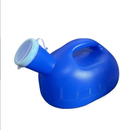 Thick Plastic Mens Bedpan Bottle with Lid Urinals for Men 3000 ml/100 oz Portable Male Urinal Urine Collection Container for Adults/Large Plastic Pee Holder for Hospital,Incontinence,Elderly,Travel - Image 2