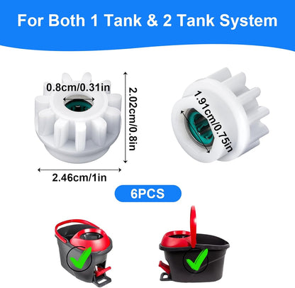 6Pcs Spin Mop Replacement Parts, Spin Mop Bucket Clutch Bearing Gear Replacement Compatible with Ocedar, One Way Bearing Bucket Gears Pedal Repair Replacement for Vileda and More Rotation Mop - Image 2