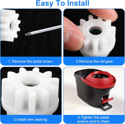6Pcs Spin Mop Replacement Parts, Spin Mop Bucket Clutch Bearing Gear Replacement Compatible with Ocedar, One Way Bearing Bucket Gears Pedal Repair Replacement for Vileda and More Rotation Mop - Image 4