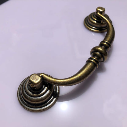10 Pack  4.25"Hole Center Shabby Chic Drawer Pulls Handles Antique Bronze Kitchen Cabinet Drop Bail Pulls Handles (108mm/Antique Brozne) - Image 3