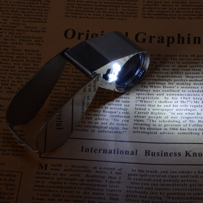 Jewelers Loupe 40X Magnification Metal Foldable Loupe with LED & UV Light - Image 6