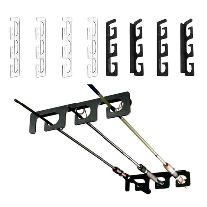 Fishing Rod Holders for Wall and Ceiling, Set of 6, 0.46 Size, Black, Garage Storage - Image 2