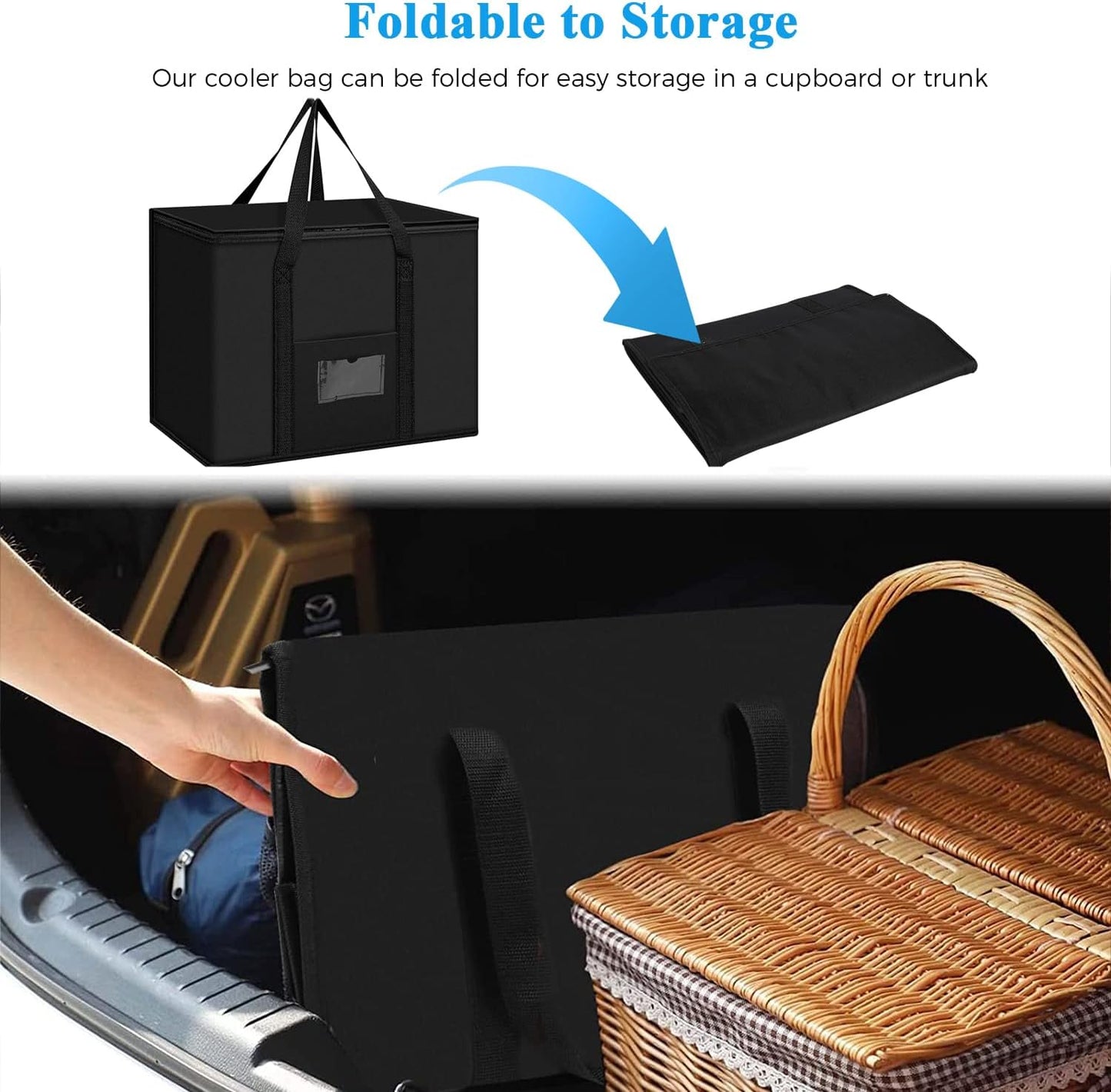40L Soft Cooler Bag - Large Insulated Picnic Bag, Thermal Food Delivery Grocery Bag - Image 5