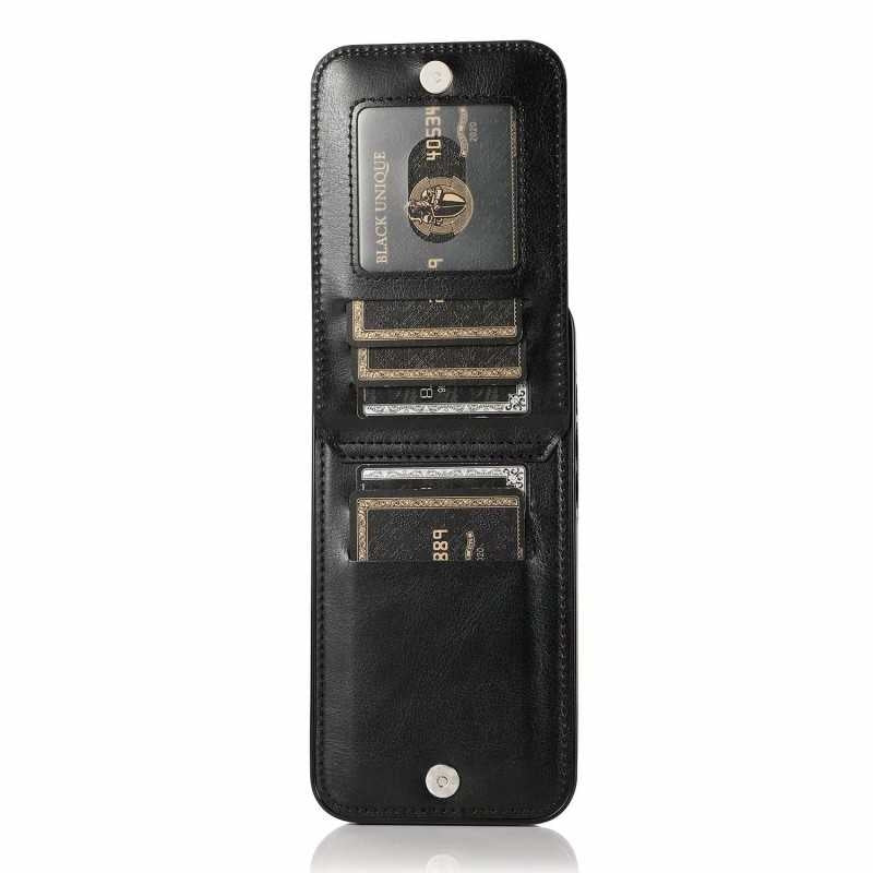 iPhone 13 Case with Card Holder Retro V3 6CK Black - Image 2