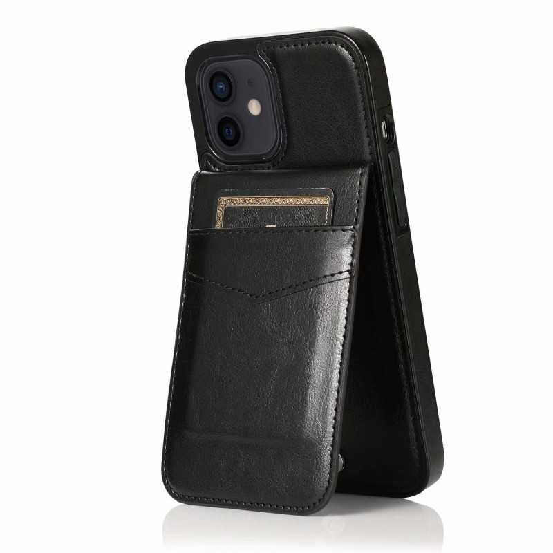 iPhone 13 Case with Card Holder Retro V3 6CK Black - Image 4