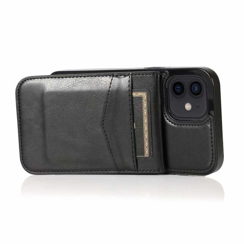 iPhone 13 Case with Card Holder Retro V3 6CK Black - Image 5