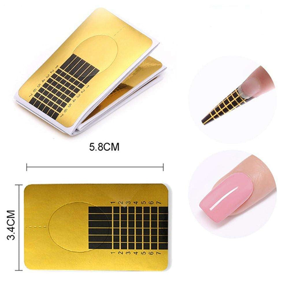 Gold Nail Templates 500 pcs Nail Forms - Compatible with Professional Nail Art - Image 3