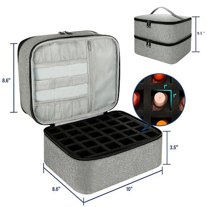 Nail Polish Storage Case with UV Light Gray Professional Organizer for Nail Kits - Image 3
