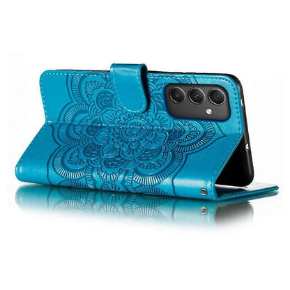 Compatible with Samsung Galaxy A56 5G Case with Multicolor Mandala Embossed PU Leather Wallet Cover - Blue - Image 4