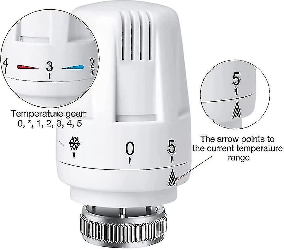 Thermostatic Head Replacement Compatible with M 30 X 1.5 Radiator Valve 4 Parts Antifreeze - Image 3