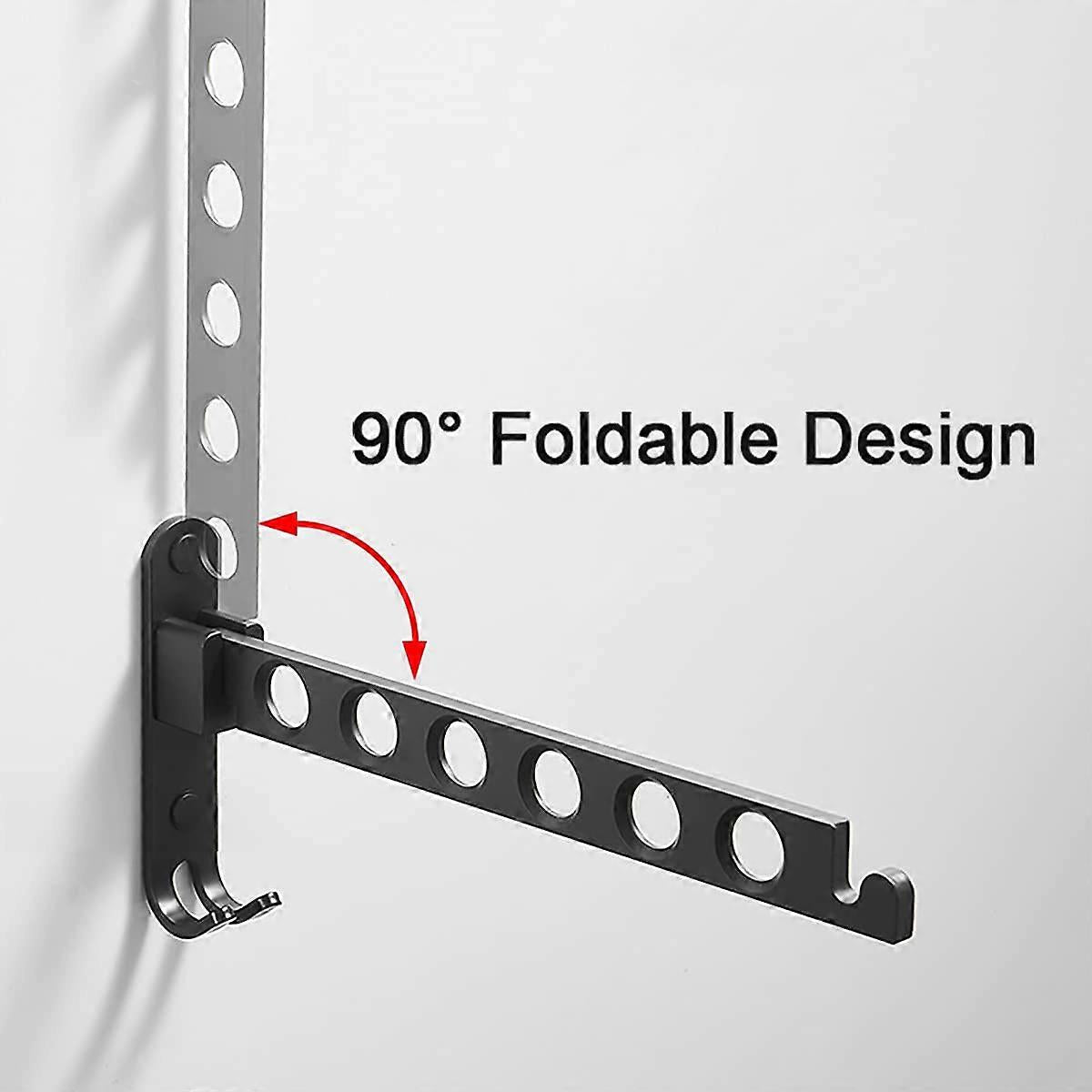 Foldable Clothes Hook Wall Mounted Rack Black 1 Pack Compatible with Braun - Image 3