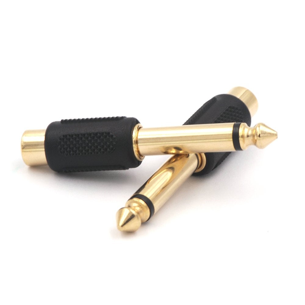 Audio Adapter 6.35mm Mono Male to RCA Female Cable Connector 6-Pack Compatible with Audio Equipment - Image 4