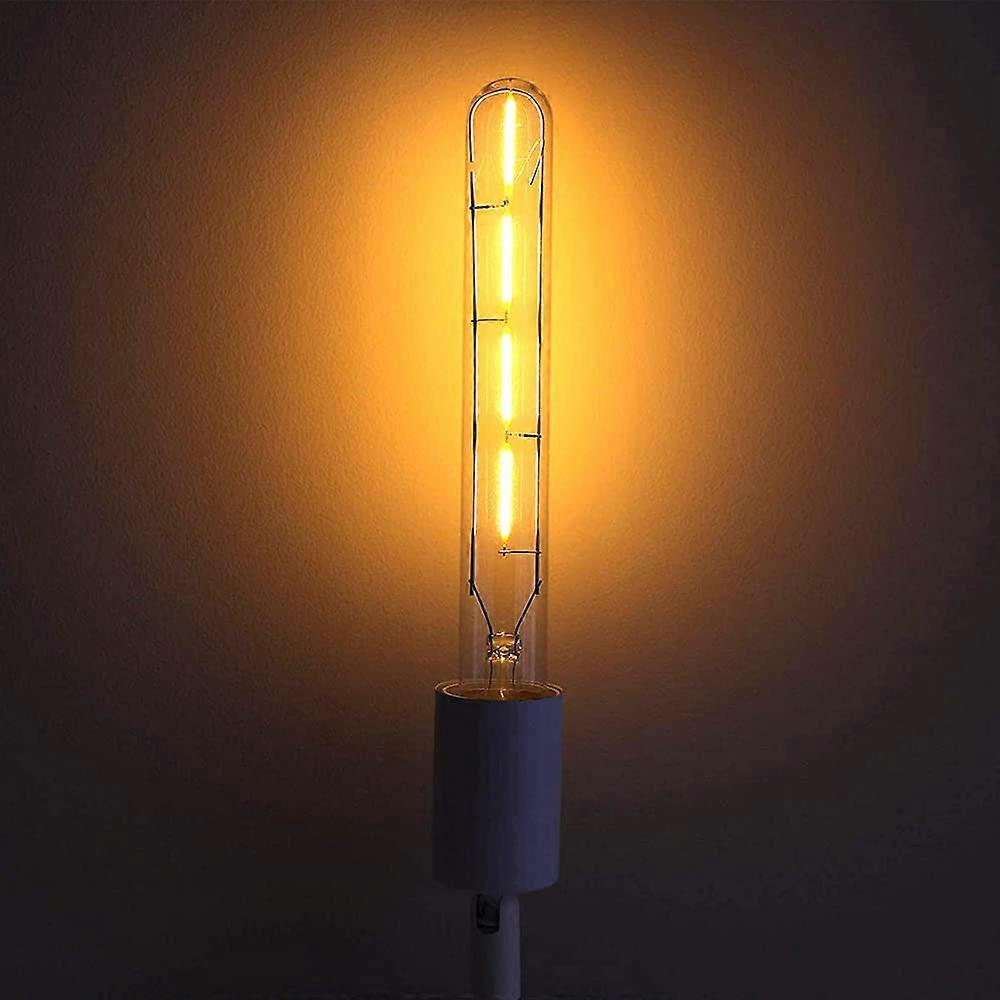5-pack T225 Long Tube Bulbs, LED Edison Filament, 6W E27 Socket Warm White, Yellow Glass for Decorative Light Bulb, AC 220-240V—yux - Image 3
