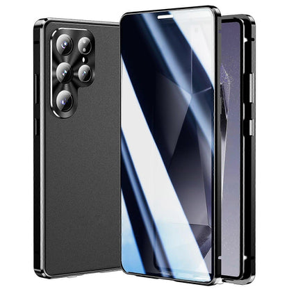 Compatible with Samsung Galaxy S25 Ultra Case Anti-Spy Dual-Sided Tempered Glass Magnetic Phone Case by WELLNGS Black - Image 2