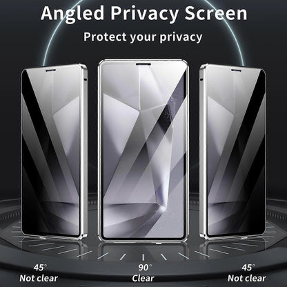 Compatible with Samsung Galaxy S25 Ultra Case Anti-Spy Dual-Sided Tempered Glass Magnetic Phone Case by WELLNGS Black - Image 3