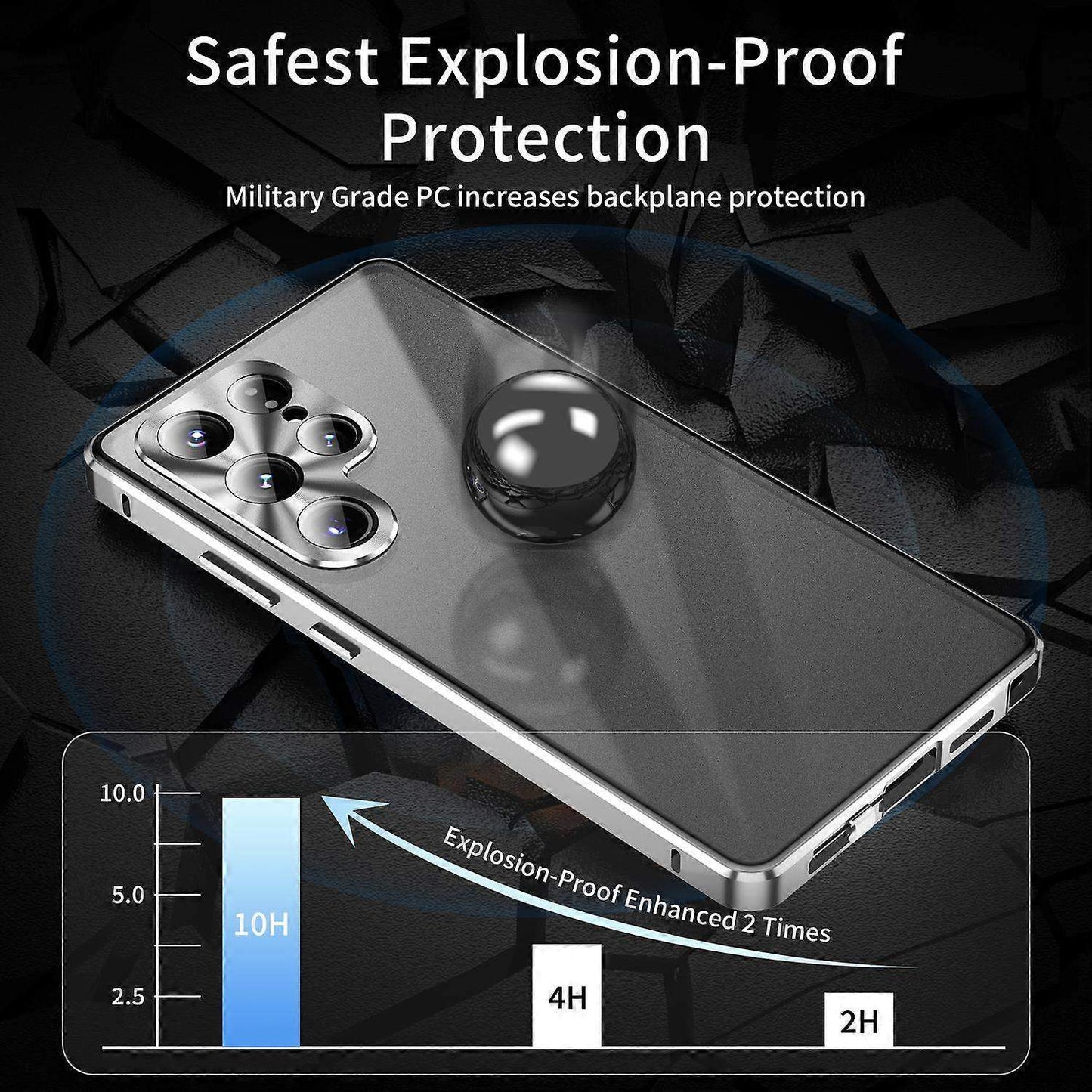 Compatible with Samsung Galaxy S25 Ultra Case Anti-Spy Dual-Sided Tempered Glass Magnetic Phone Case by WELLNGS Black - Image 4
