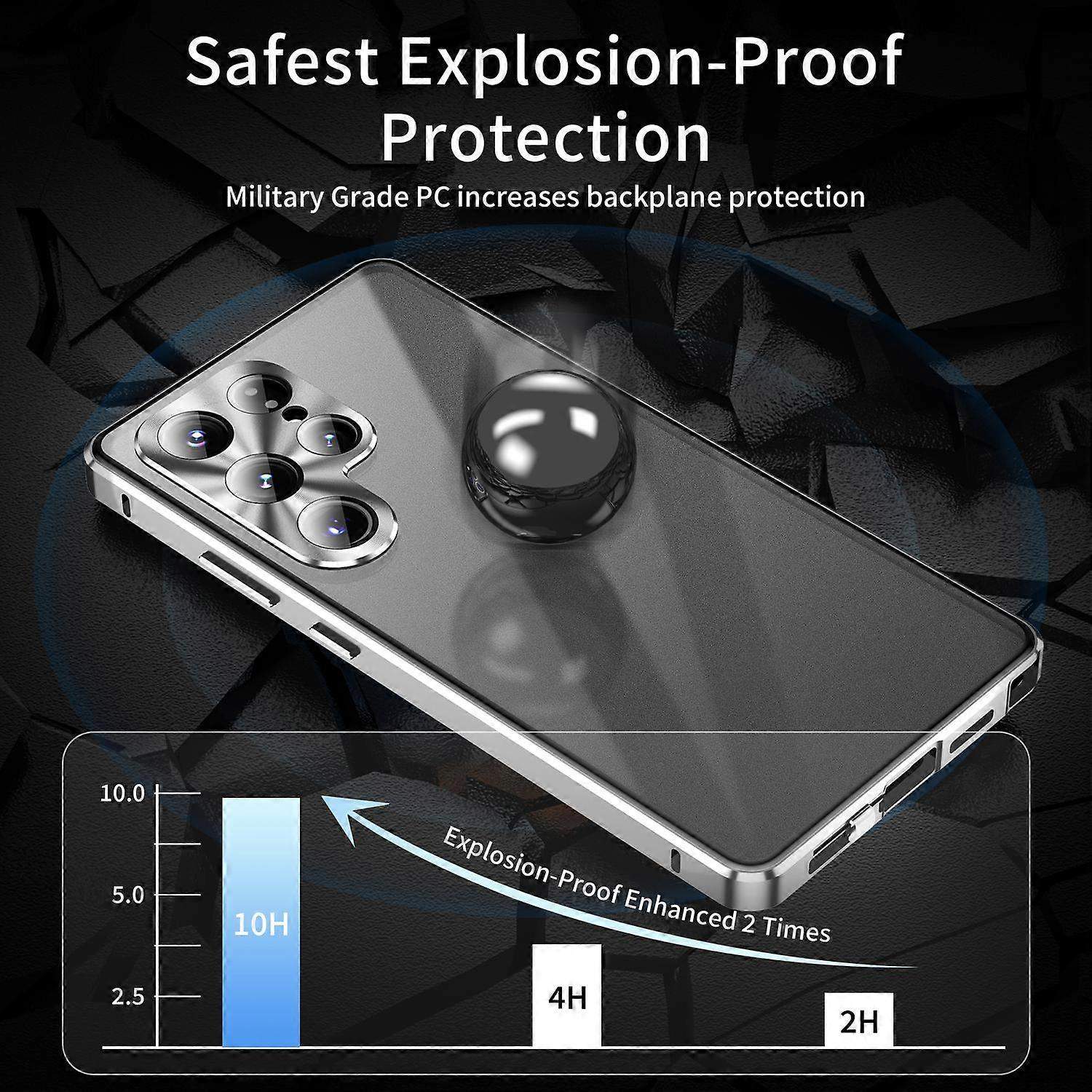 Compatible with Samsung Galaxy S25 Ultra Case Anti-Spy Dual-Sided Tempered Glass Magnetic Phone Case by WELLNGS Black - Image 4