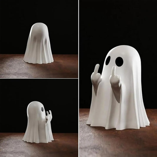 Creative Resin Middle Finger Ghosts Halloween Decorations 8CM Crafts Bat Ghost Compatible with Spranks Garden Decor - Image 2