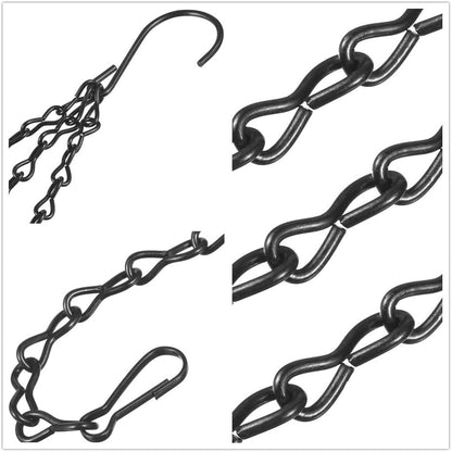 3-Pack Hanging Chain Set, Replacement Chain, Metal, Hanging Basket, Chains, Garden, Flower Pot, Plant Hanger with Clips and Hooks for Bird Feeder - Image 4