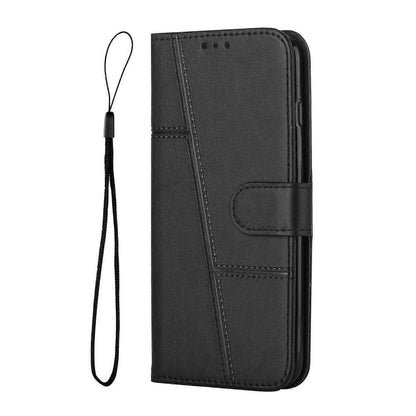 Stitched Calfskin Case for Redmi 14C 4G (FMY) Black_yux Black - Image 2