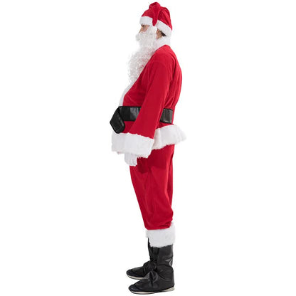 Santa Claus Costume 7 Parts Complete Set for Adults Cosplay with Elf XL 180-195cm - Image 2