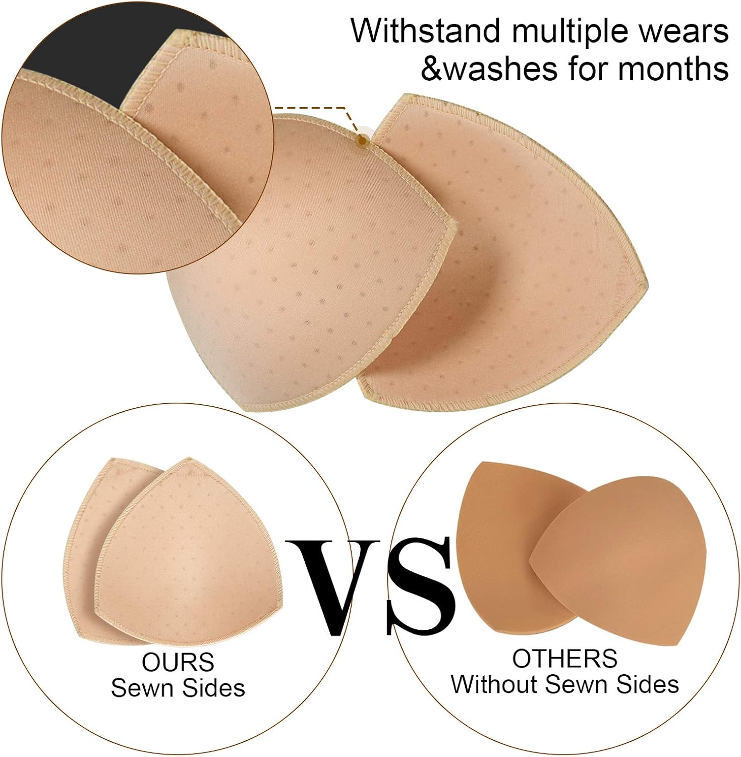 Bra Pads Insert 5 Pairs. Bra Pads Breathable Dcup - Image 4