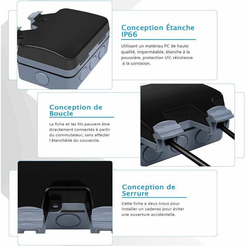 Outdoor IP66 Waterproof Double Power Socket 16A - Image 4