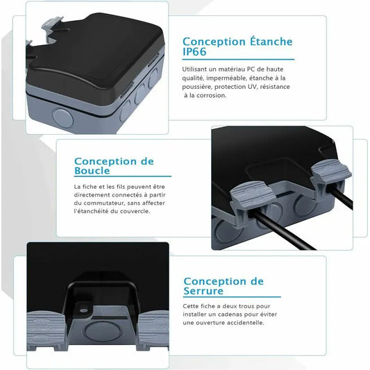 Outdoor IP66 Waterproof Double Power Socket 16A - Image 4
