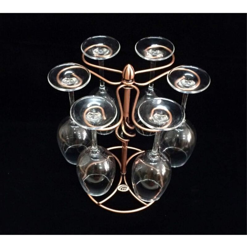 Wine Glass Rack Holds 6 Compatible with Drying Storage 1pc - Image 4