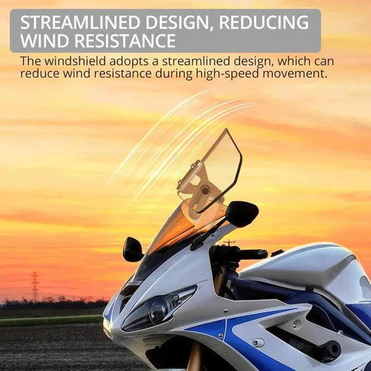 Motorcycle Windshield Adjustable Clip-On Windshield Spoiler Extension Wind Deflector for Motorcycle - Clear - Image 2
