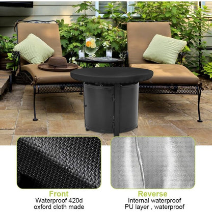Fire Pit Protective Cover, Anti-UV 420D Round Protective Cover for Fire Pit Protection and Waterproof for Patio Fire Pit for Thin Grills, Fire Pit - Image 4