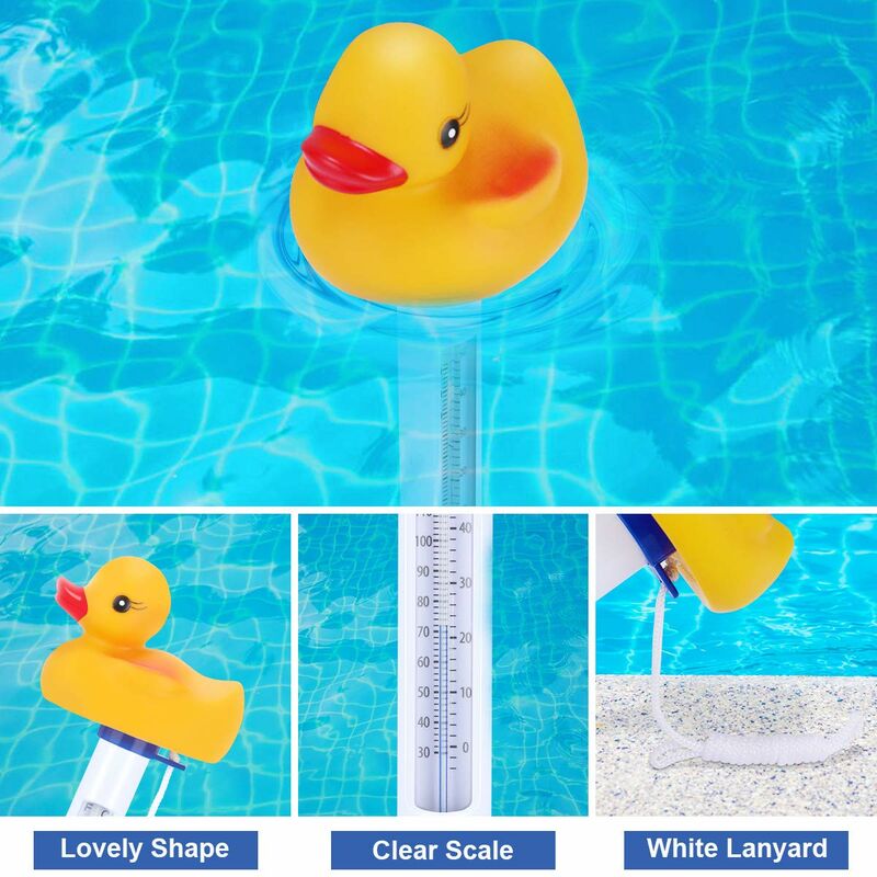 Floating Duck Style Pool Thermometer with String for Outdoor Indoor Pools Hot Tubs Spas - Image 3