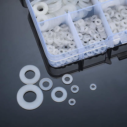 Nylon Flat Washers Assortment Kit, 500 Pieces, White, M2 M2.5 M3 M4 M5 M6 M8 M10 Insulation Round Spacers - Image 5
