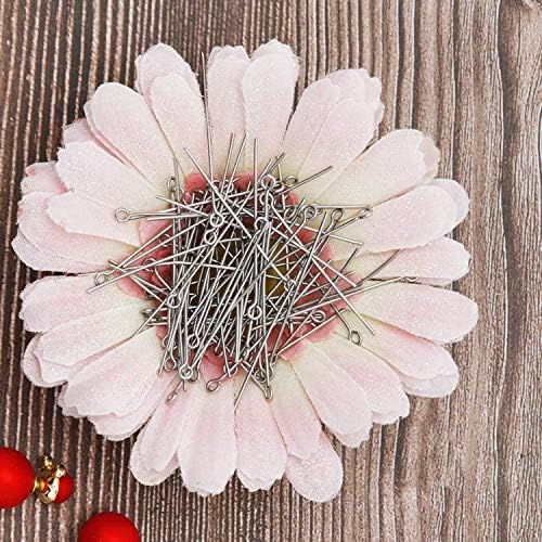 304 Stainless Steel Open Eye Pins for Jewelry Making, 4cm 300pcs Silver - Image 3