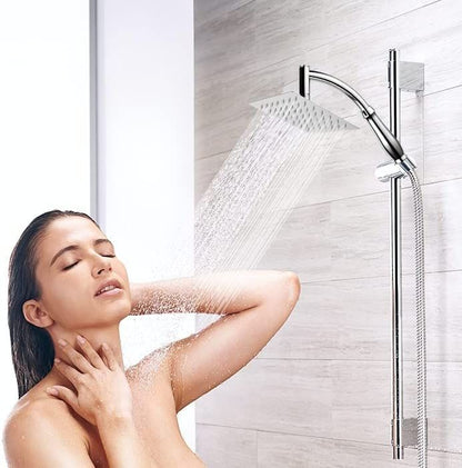 Rain Shower Head High Pressure Large Square Chrome Finish Universal Replacement Shower Accessories - Image 3