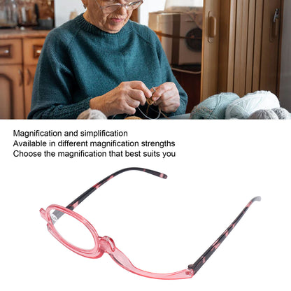 Magnifying Cosmetic Glasses Lightweight Foldable Rotating Single Lens +3.00 Pink for Women - Image 3