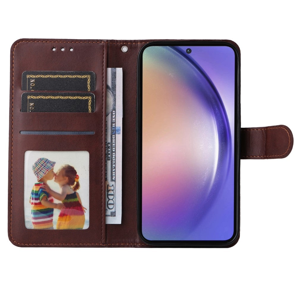 Compatible with Samsung A55 5G Leather Wallet Case Samsung Multiple Colors Brown - Image 3