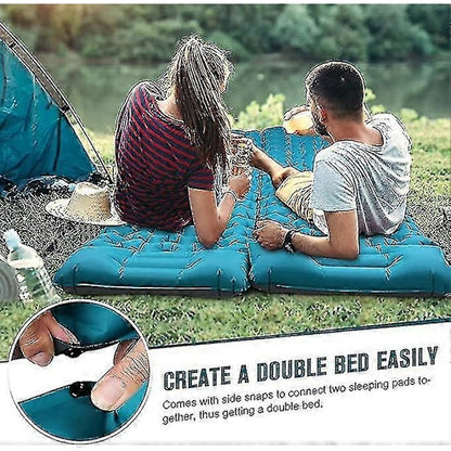 Camping Mattress Self-Inflating Lightweight Compact Single Double Attachable Inflatable Mat Navy - Image 4