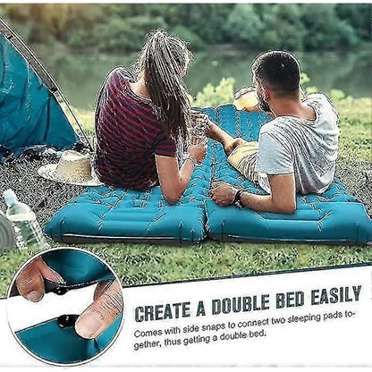 Camping Mattress Self-Inflating Lightweight Compact Single Double Attachable Inflatable Mat Navy - Image 4