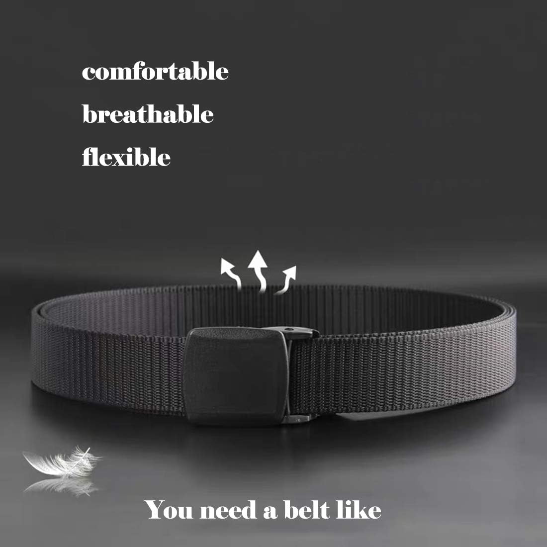 Nylon Military Tactical Belt 3 Pack, Military Hiking Rigger, Men's belt made of nylon mesh belt,Breathable comfortable - Image 3