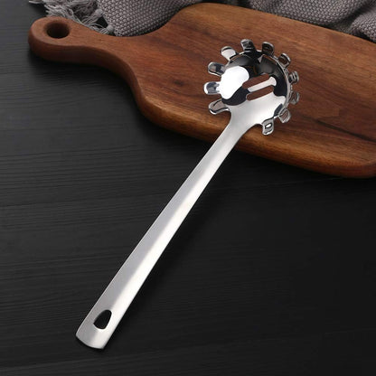 Stainless Steel Pasta Spoon: Spaghetti Server Fork & Noodles Ladle - Metal Pasta Claw for Kitchen Cooking (Silver) - Image 2
